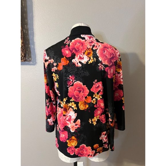 Draper's & Damon's Cardigan Sweater Topper 10 Large Stretch Floral Washable - Picture 2 of 8